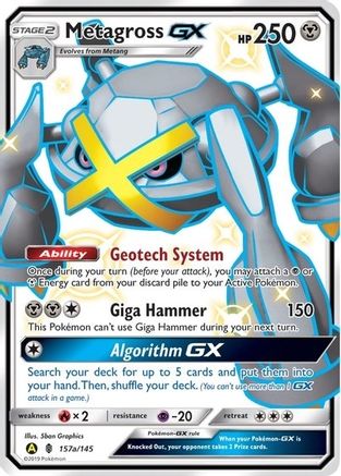 Metagross-GX 157a/145 - Guardians Rising Pokemon Holofoil - Single Cards