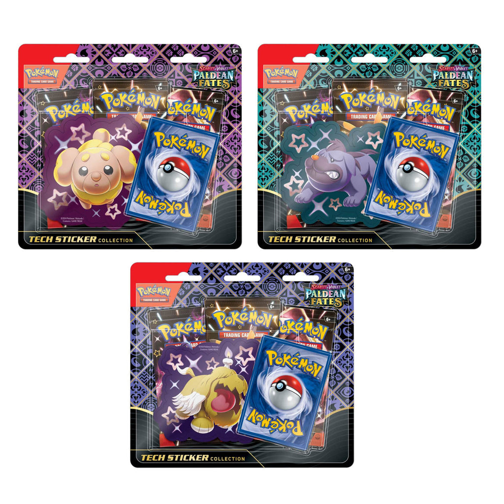 Scarlet & Violet Paldean Fates Tech Sticker Blisters (Set of 3) POKEMON TCG - Trading Card Games