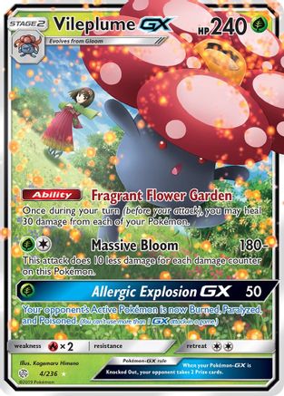Vileplume-GX 4/236 - Cosmic Eclipse Pokemon Holofoil - Single Cards