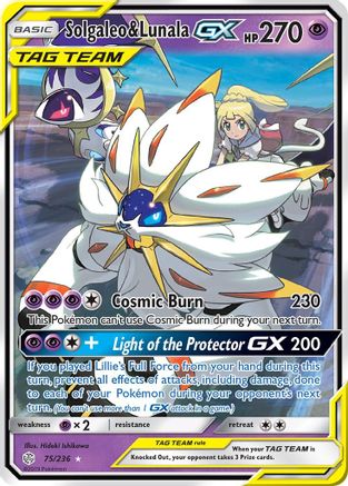 Solgaleo & Lunala-GX 75/236 - Cosmic Eclipse Pokemon Holofoil - Single Cards