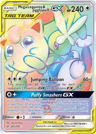 Mega Lopunny & Jigglypuff-GX 261/236 - Cosmic Eclipse Pokemon Holofoil - Single Cards