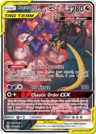 Naganadel & Guzzlord-GX 224/236 - Cosmic Eclipse Pokemon Holofoil - Single Cards