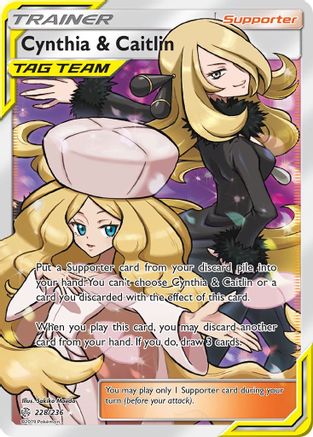 Cynthia & Caitlin 228/236 - Cosmic Eclipse Pokemon Holofoil - Single Cards