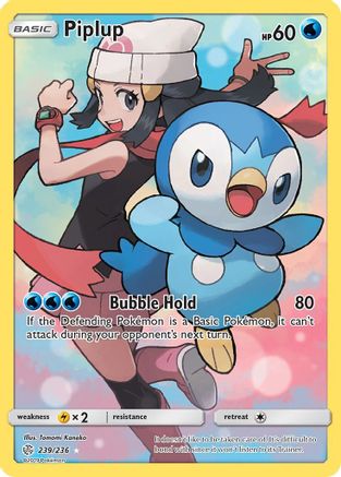 Piplup 239/236 - Cosmic Eclipse Pokemon Holofoil - Single Cards