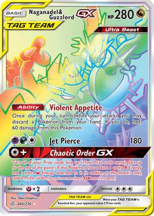 Naganadel & Guzzlord-GX 260/236 - Cosmic Eclipse Pokemon Holofoil - Single Cards