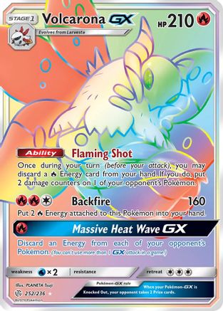 Volcarona-GX 252/236 - Cosmic Eclipse Pokemon Holofoil - Single Cards