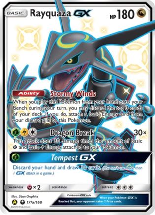 Rayquaza-GX 177a/168 - Celestial Storm Pokemon Holofoil - Single Cards