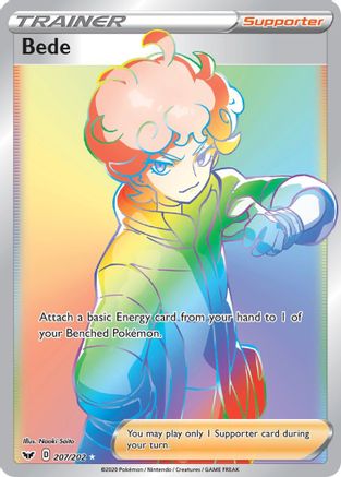 Bede (Secret) 207/202 - SWSH01 Sword & Shield Base Set Holofoil - Single Cards