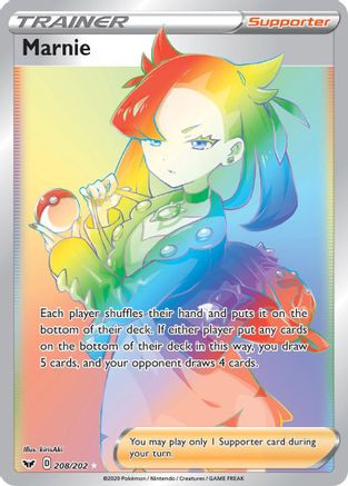 Marnie (Secret) 208/202 - SWSH01 Sword & Shield Base Set Holofoil - Single Cards