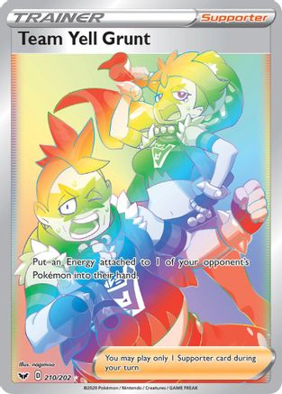 Team Yell Grunt (Secret) 210/202 - SWSH01 Sword & Shield Base Set Holofoil - Single Cards