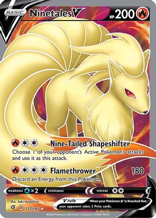 Ninetales V 177/192 - Pokemon Rebel Clash Holofoil - Single Cards