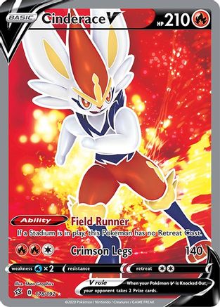 Cinderace V 178/192 - Pokemon Rebel Clash Holofoil - Single Cards