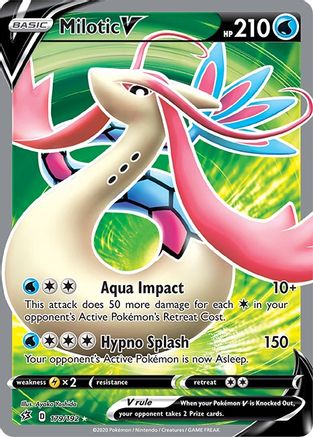 Milotic V 179/192 - Pokemon Rebel Clash Holofoil - Single Cards