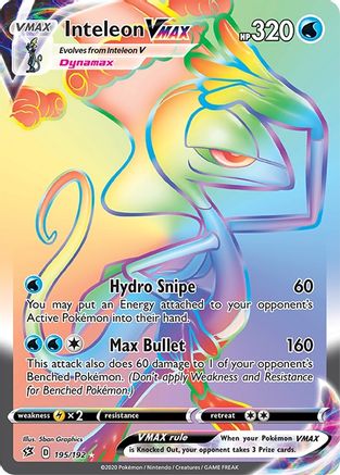 Inteleon VMAX 195/192 - Pokemon Rebel Clash Holofoil - Single Cards