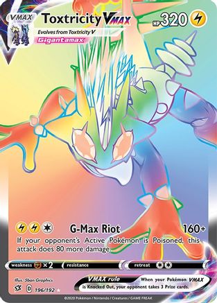 Toxtricity VMAX 196/192 - Pokemon Rebel Clash Holofoil - Single Cards
