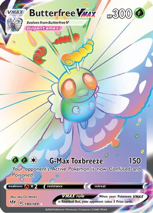 Butterfree VMAX 190/189 - Pokemon Darkness Ablaze Holofoil - Single Cards