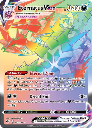 Eternatus VMAX 192/189 - Pokemon Darkness Ablaze Holofoil - Single Cards