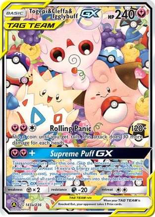 Togepi & Cleffa & Igglybuff-GX 143a/236 - Cosmic Eclipse Pokemon Holofoil - Single Cards