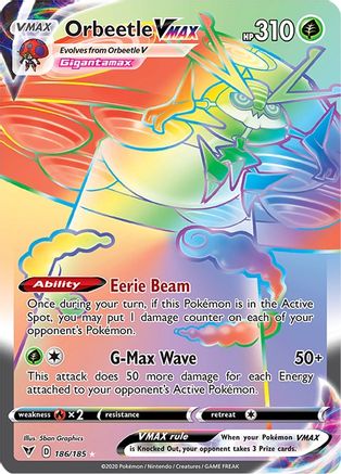 Orbeetle VMAX 186/185 - Pokemon Vivid Voltage Holofoil - Single Cards