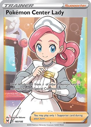 PokÃ©mon Center Lady 185/185 - Pokemon Vivid Voltage Holofoil - Single Cards