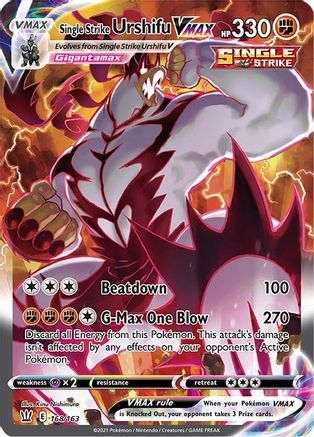 Single Strike Urshifu VMAX 168/163 - Pokemon Battle Styles Holofoil - Single Cards