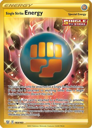 Single Strike Energy (Secret) 183/163 - SWSH05 Battle Styles Holofoil - Single Cards