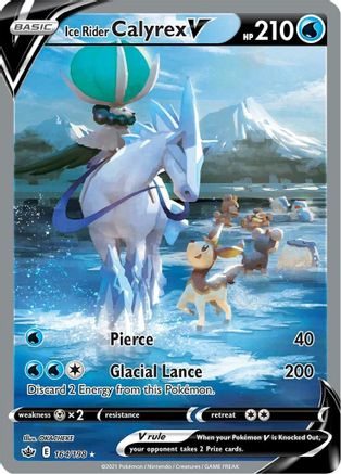 Ice Rider Calyrex V 164/198 - Pokemon Chilling Reign Holofoil - Single Cards