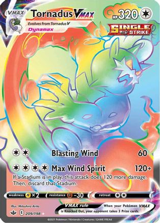 Tornadus VMAX 209/198 - Pokemon Chilling Reign Holofoil - Single Cards