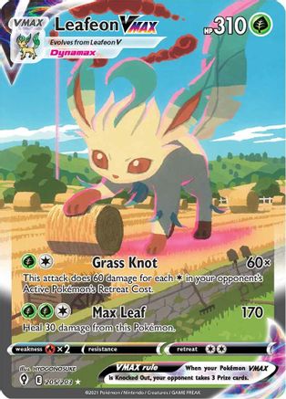 Leafeon VMAX 205/203 - Pokemon Evolving Skies Holofoil - Single Cards