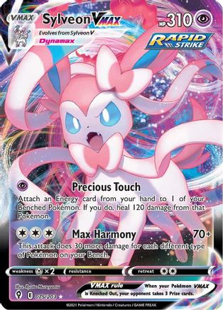 Sylveon VMAX 75/203 - Pokemon Evolving Skies Holofoil - Single Cards