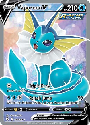 Vaporeon V 172/203 - Pokemon Evolving Skies Holofoil - Single Cards