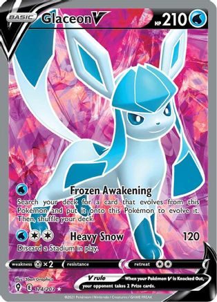Glaceon V 174/203 - Pokemon Evolving Skies Holofoil - Single Cards