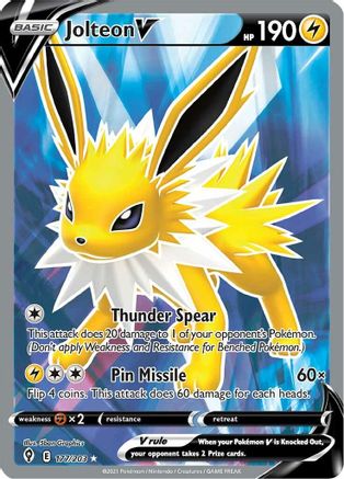 Jolteon V 177/203 - Pokemon Evolving Skies Holofoil - Single Cards