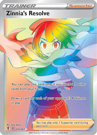 Zinnia's Resolve 225/203 - Pokemon Evolving Skies Holofoil - Single Cards