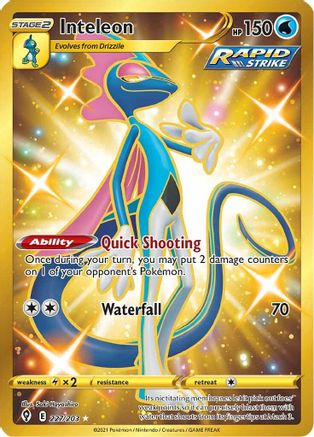 Inteleon 227/203 - Pokemon Evolving Skies Holofoil - Single Cards