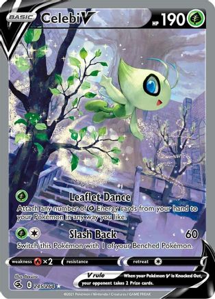 Celebi V (Alternate Full Art) 245/264 - SWSH08 Fusion Strike Holofoil - Single Cards