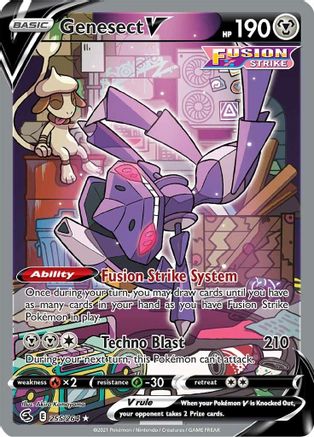 Genesect V (Alternate Full Art) 255/264 - SWSH08 Fusion Strike Holofoil - Single Cards