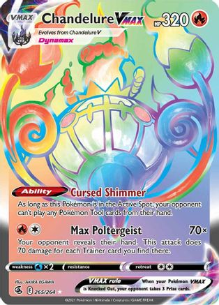 Chandelure VMAX (Secret) 265/264 - SWSH08 Fusion Strike Holofoil - Single Cards