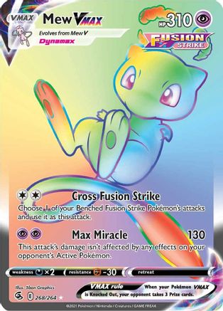 Mew VMAX (Secret) 268/264 - SWSH08 Fusion Strike Holofoil - Single Cards