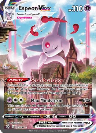 Espeon VMAX (Alternate Art Secret) 270/264 - SWSH08 Fusion Strike Holofoil - Single Cards