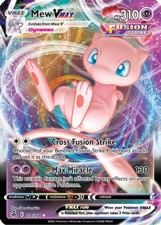 Mew VMAX 114/264 - SWSH08 Fusion Strike Holofoil - Single Cards