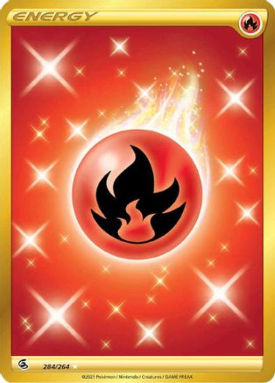 Fire Energy (Secret) 284/264 - SWSH08 Fusion Strike Holofoil - Single Cards