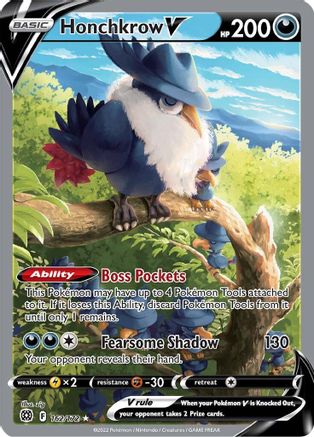 Honchkrow V 162/172 - Pokemon Brilliant Stars Holofoil - Single Cards