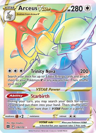 Arceus VSTAR 176/172 - Pokemon Brilliant Stars Holofoil - Single Cards