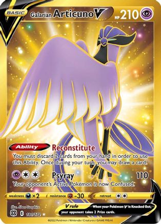 Galarian Articuno V 181/172 - Pokemon Brilliant Stars Holofoil - Single Cards