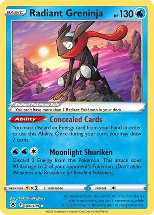 Radiant Greninja 46/189 - Pokemon Astral Radiance Holofoil - Single Cards
