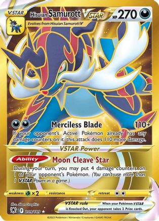 Hisuian Samurott VSTAR 209/189 - Pokemon Astral Radiance Holofoil - Single Cards