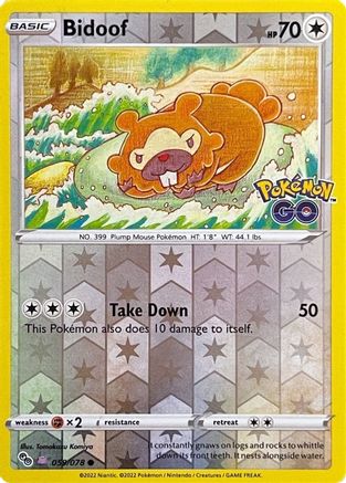 Bidoof (Peelable Ditto) 59 - Pokemon GO Reverse Holofoil - Single Cards