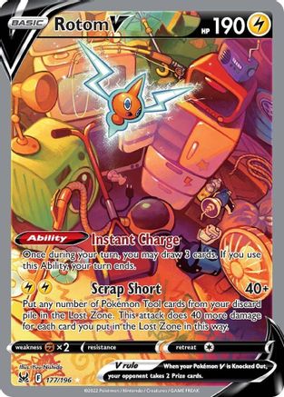 Rotom V 177/196 - Pokemon Lost Origin Holofoil - Single Cards