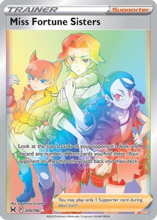 Miss Fortune Sisters (Secret) 209/196 - SWSH11 Lost Origin Holofoil - Single Cards
